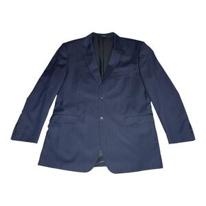 Gianni Manzoni Blazer Mens 50 Navy Pinstripe Reda Super 130s Wool Made Italy